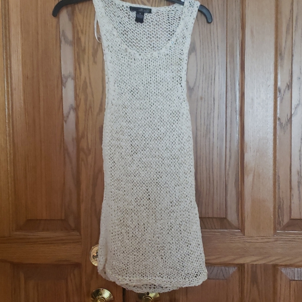 White crochet summer sweater